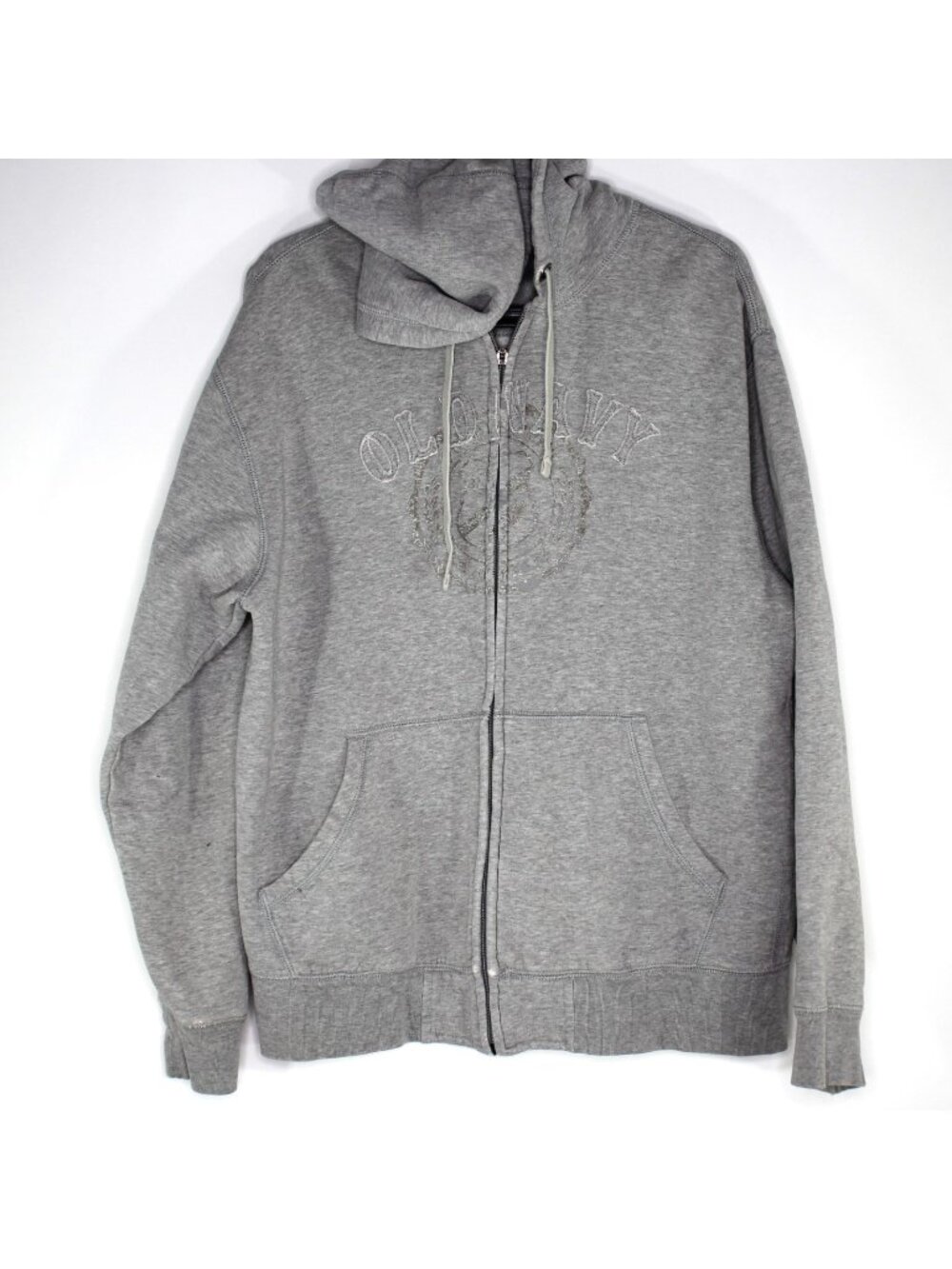 Vintage Old Navy Mens Large Y2K Spell Out Full Zip Hoodie B1167